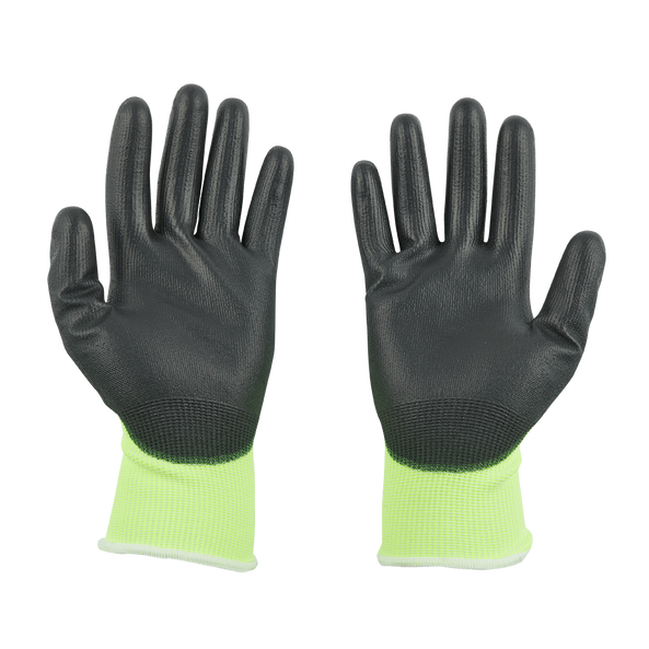 Milwaukee High Visibility Cut 1(A) Polyurethane Dipped Gloves Hi-Vis ...